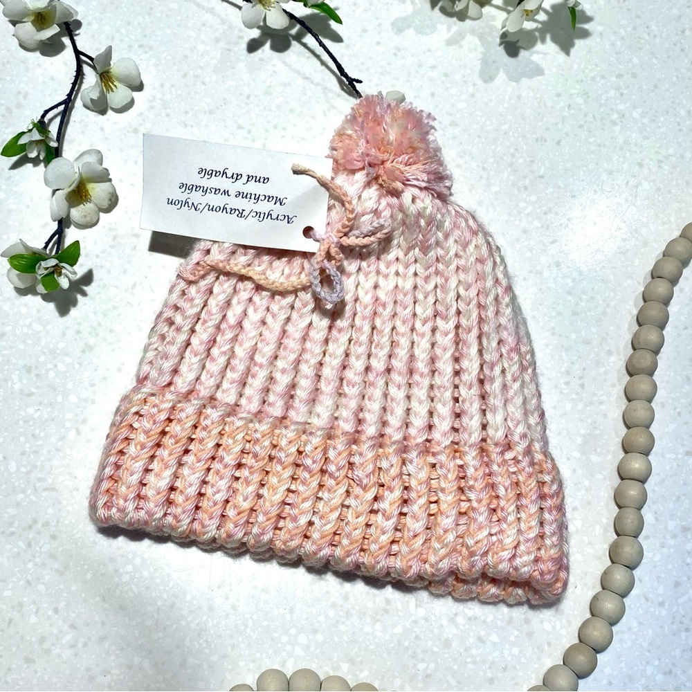 Artisan blush peach cream dream boho hat/touque/beanie w cabin cottagecore vibe
